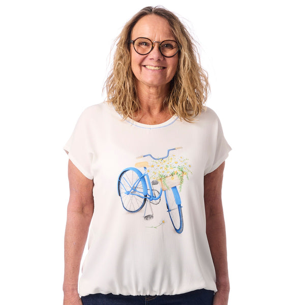 Sommarblus med cykeltryck från Navigazione
