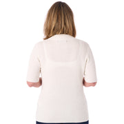 Ribbstickad tröja med hög hals och korta ärmar från Signature