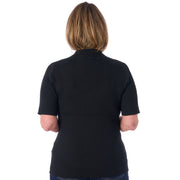 Ribbstickad tröja med hög hals och korta ärmar från Signature