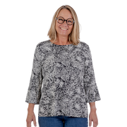 Patina modell Clara – 3/4-ärmar med volangärmar – Viskos