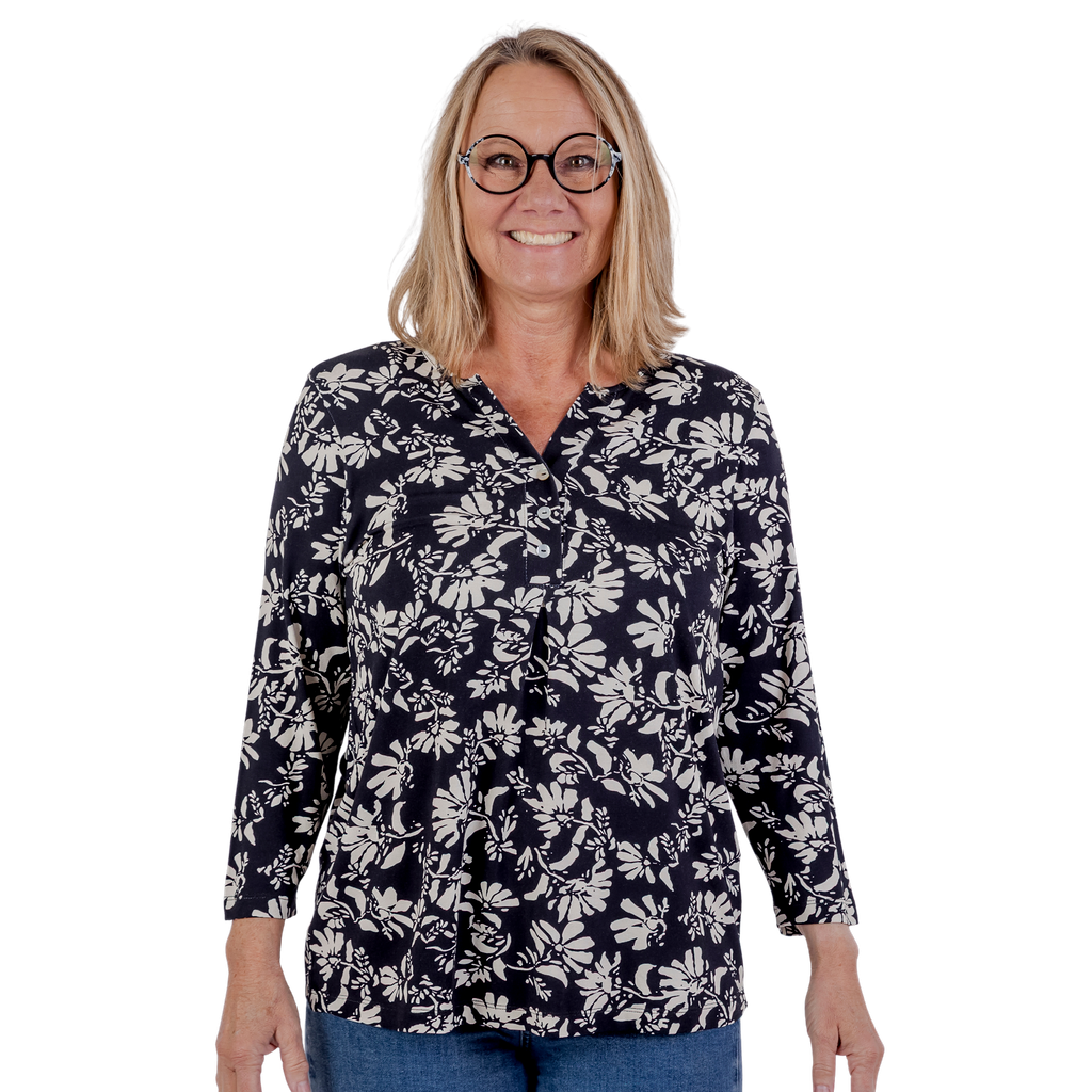 Patina modell Sille - 3/4-ärmar - Viskos