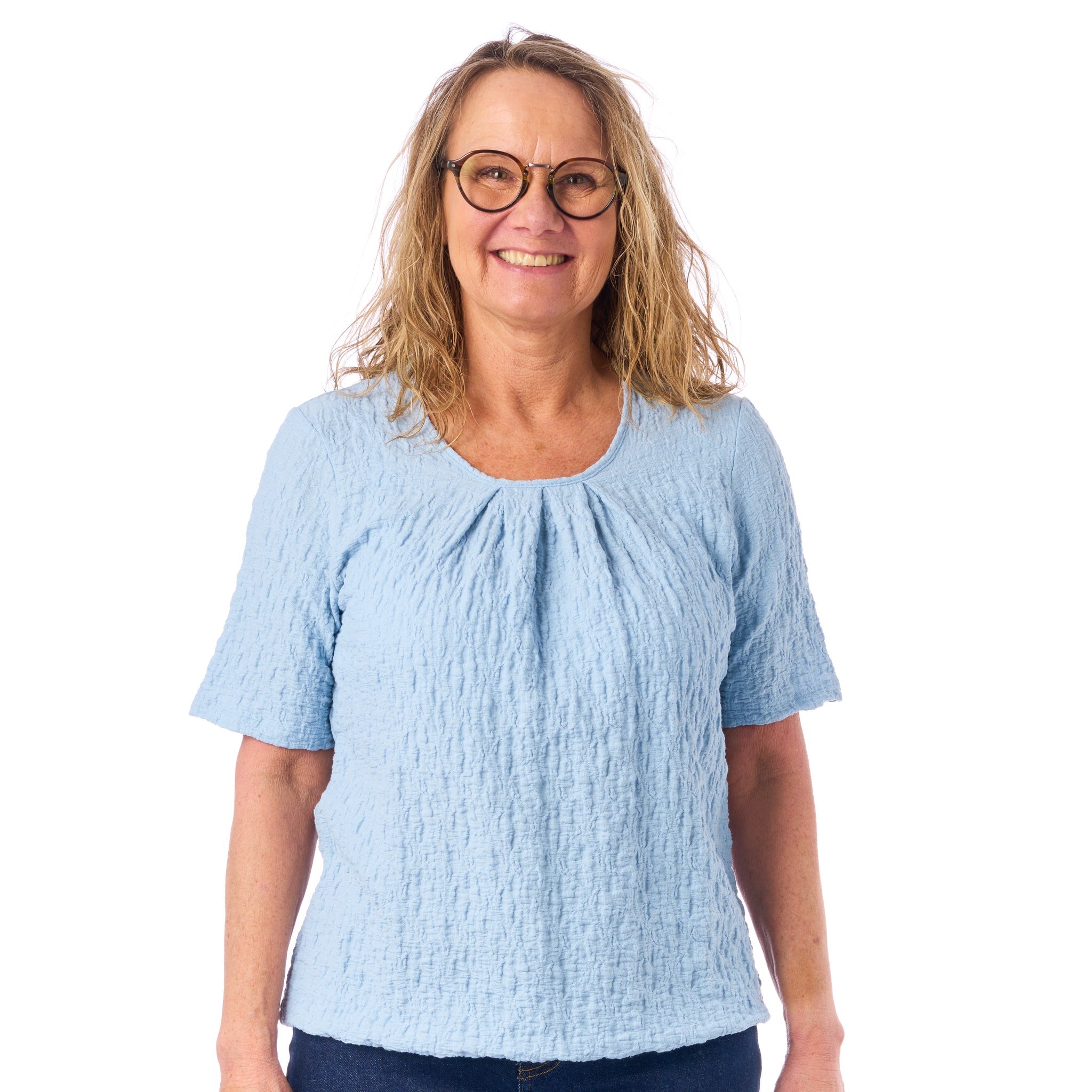 Patina - modell Sara - Kortärmad - Crêpestruktur