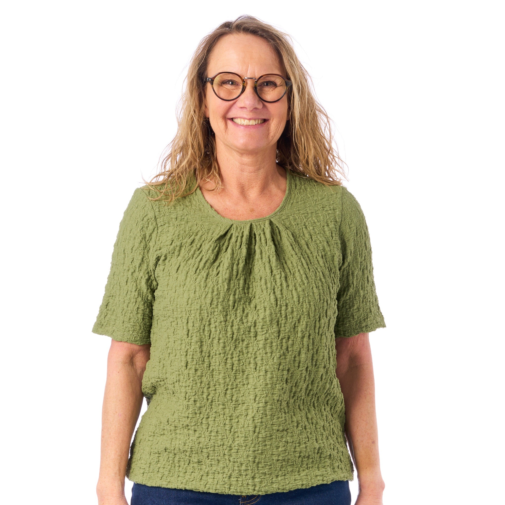 Patina - modell Sara - Kortärmad - Crêpestruktur