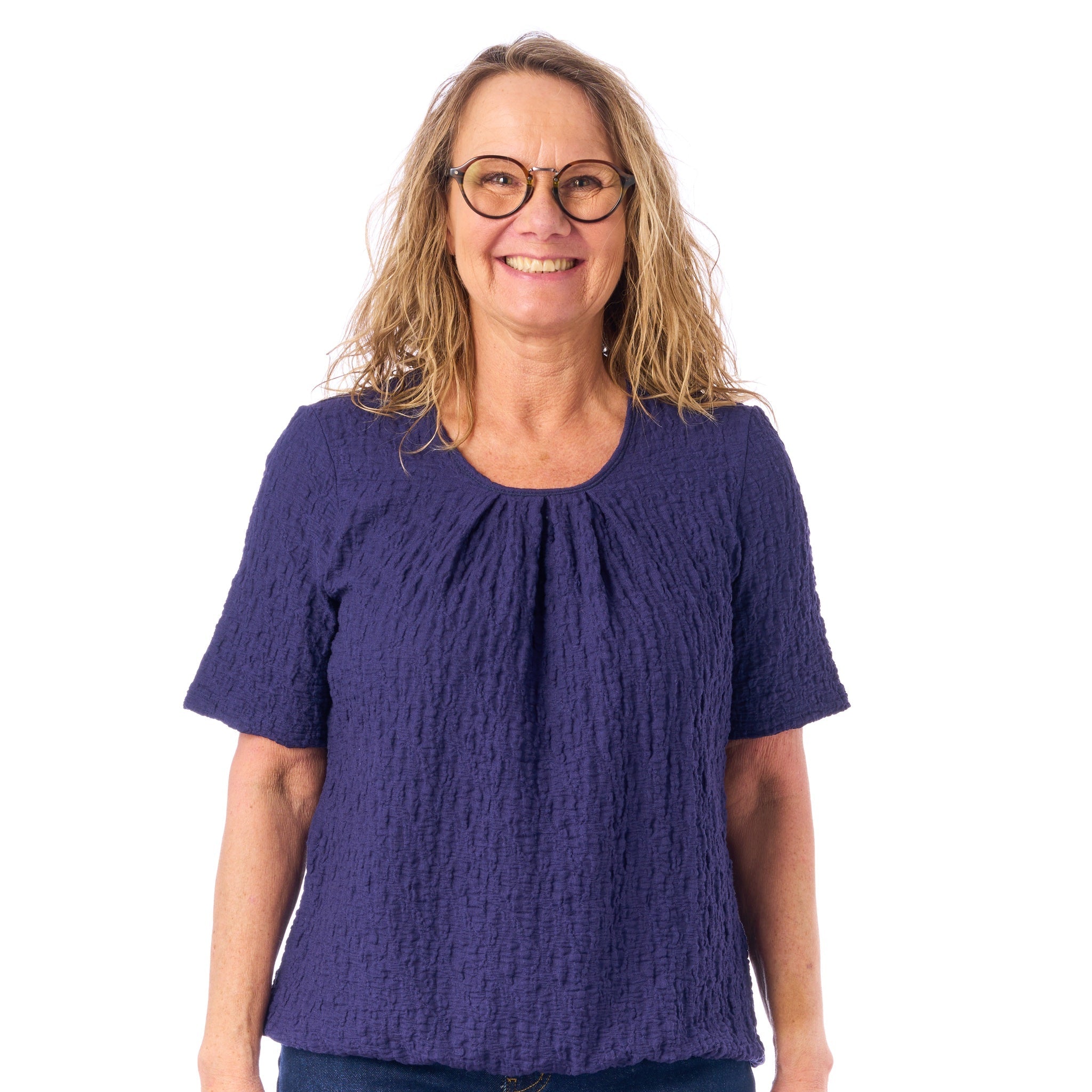 Patina - modell Sara - Kortärmad - Crêpestruktur