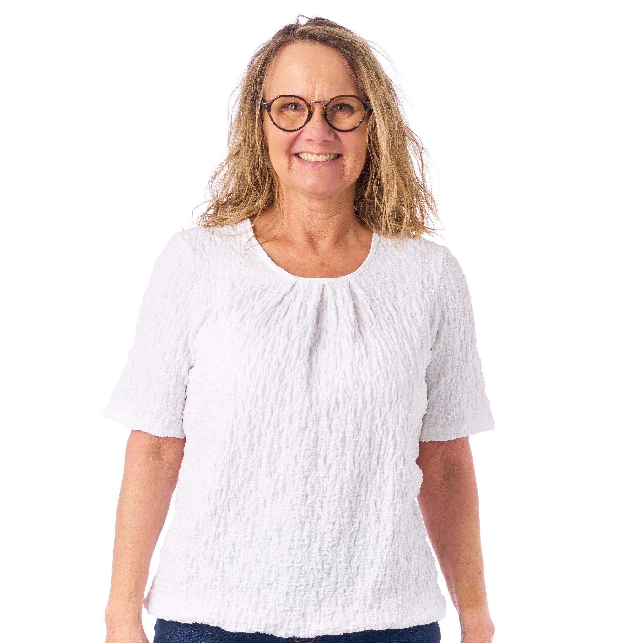 Patina - modell Sara - Kortärmad - Crêpestruktur