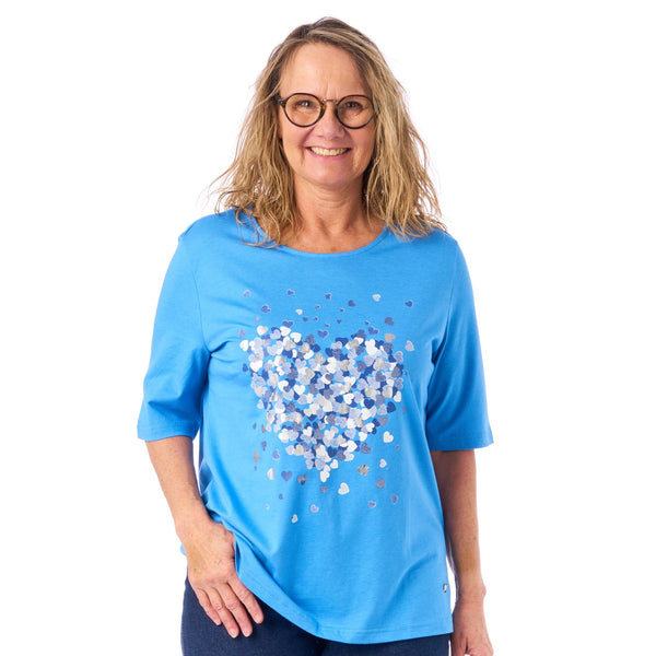 Navigazione hjärttryckt t-shirt – Ljusblå