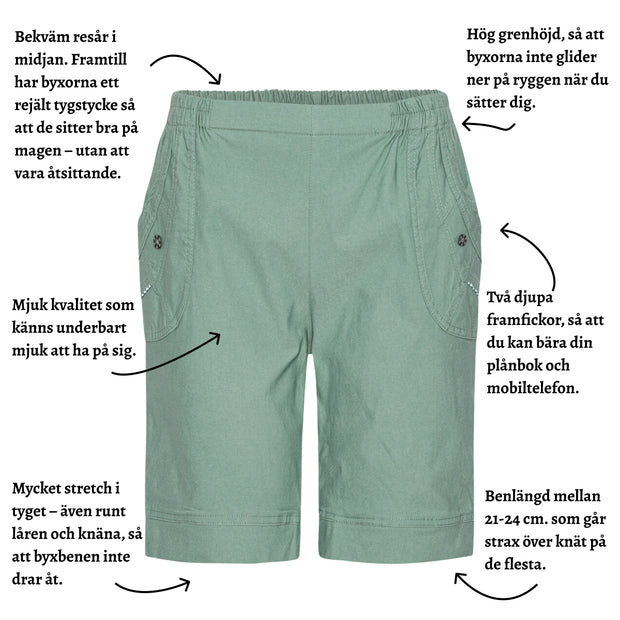 Patina shorts med fickor - 21-24 cm.