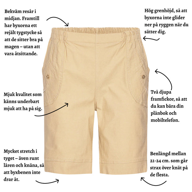 Patina shorts med fickor - 21-24 cm.