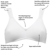 Naturana Sport BH: Breda, mjuka och justerbara axelband - Utan bygel - Str. 75B till 95C