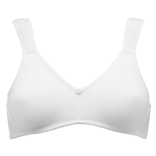Naturana Sport BH: Breda, mjuka och justerbara axelband - Utan bygel - Str. 75B till 100B – Vit